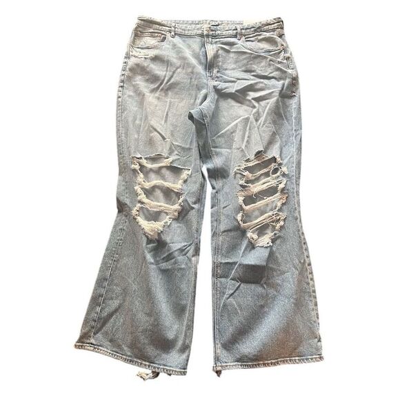 American Eagle Curvy Super High-Rise Baggy Straight‎ StretchJeans 20 Long NWT - Picture 1 of 8